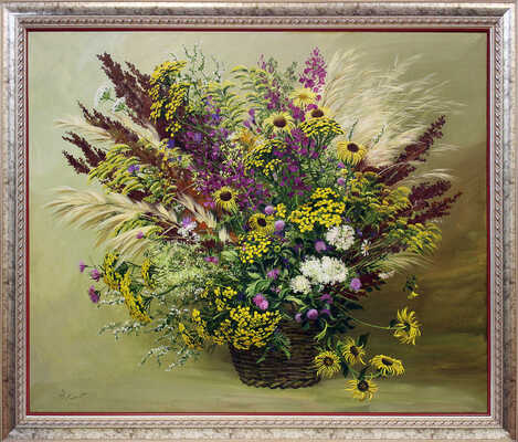 Кочетова Наталья Вениаминовна. Букет с иван-чаем в корзине 